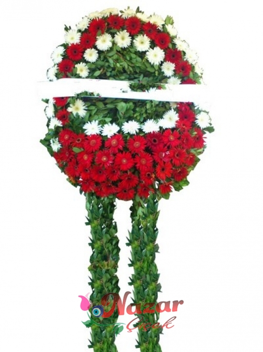 Kırmız Beyaz Cenaze Çelengi