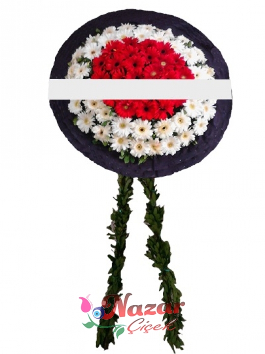 Kırmızı Beyaz Gerberalı Çelenk