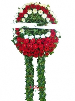 Kırmız Beyaz Cenaze Çelengi
