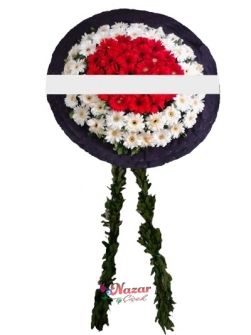 Kırmızı Beyaz Gerberalı Çelenk